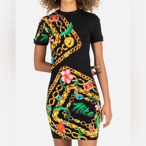 NIKE ESSENTIAL KNIGHTS DRESS black graphic shirt dress size XL